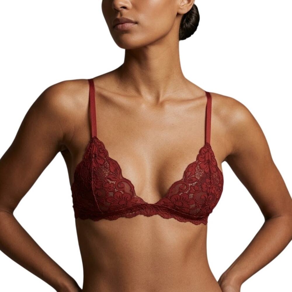 Free People Deep Red Lace Bralette